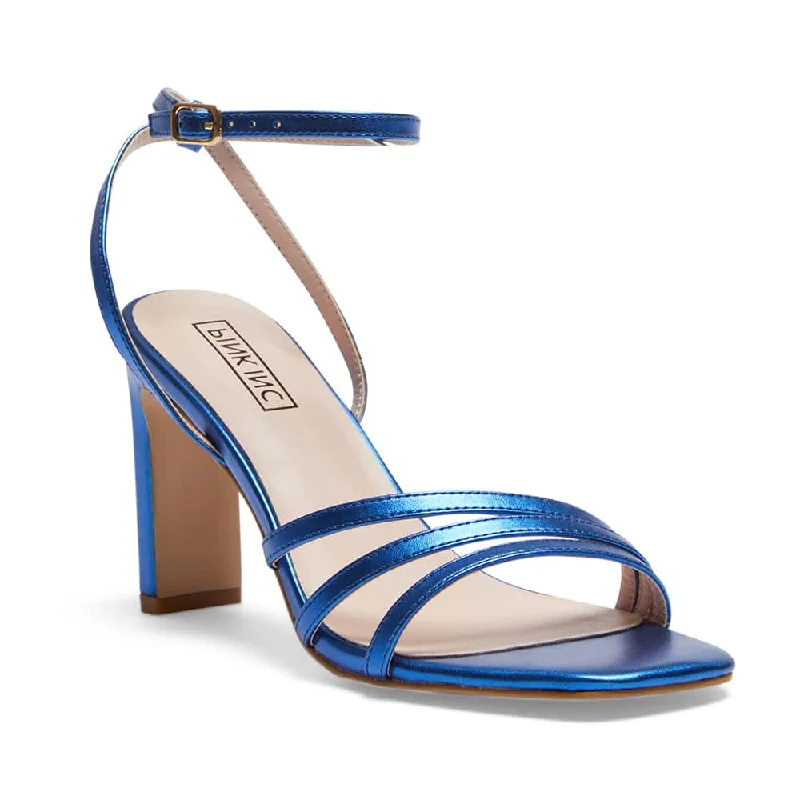 Lara Heel in Blue Metallic