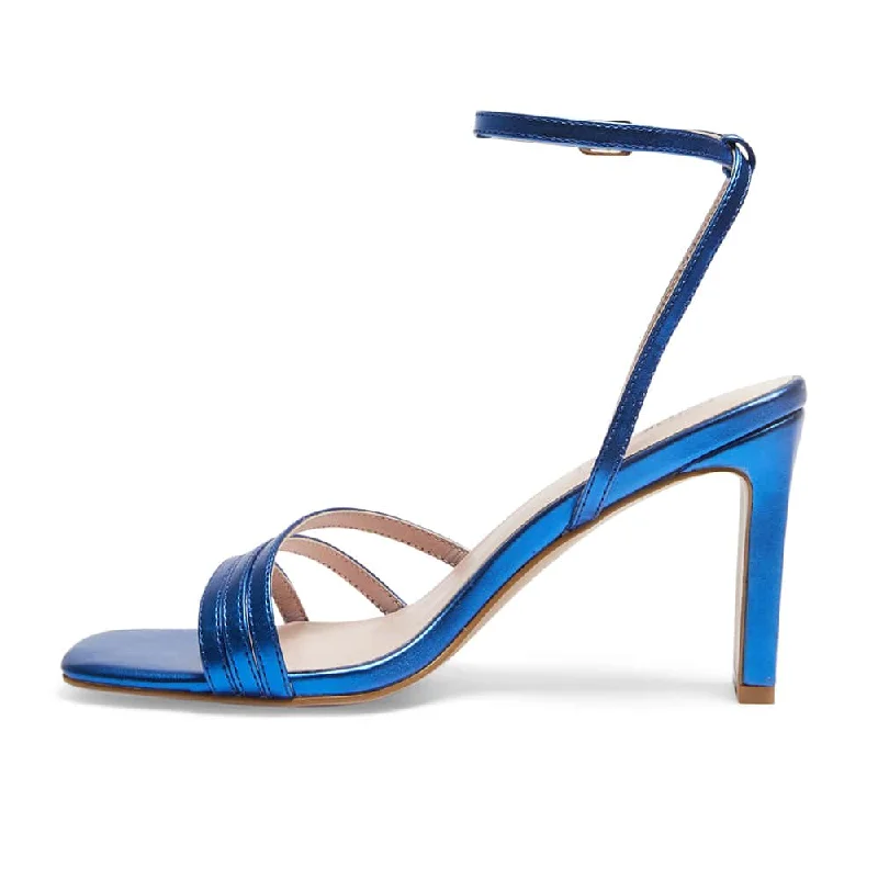 Lara Heel in Blue Metallic