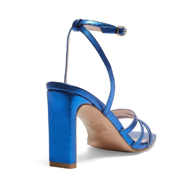 Lara Heel in Blue Metallic