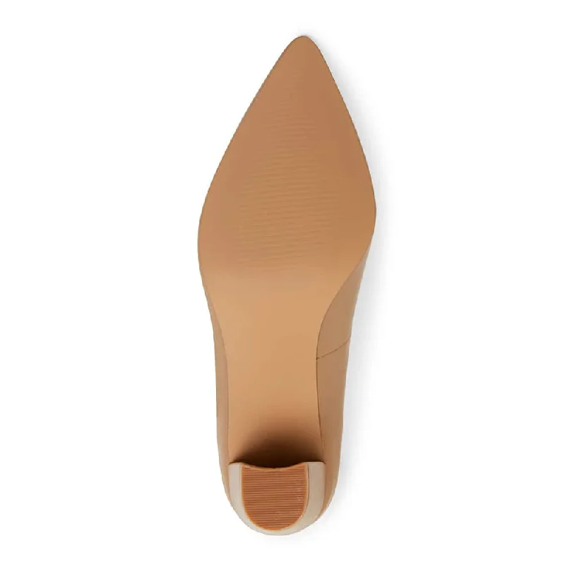 Lyric Heel in Camel Leather