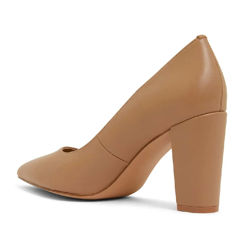 Lyric Heel in Camel Leather