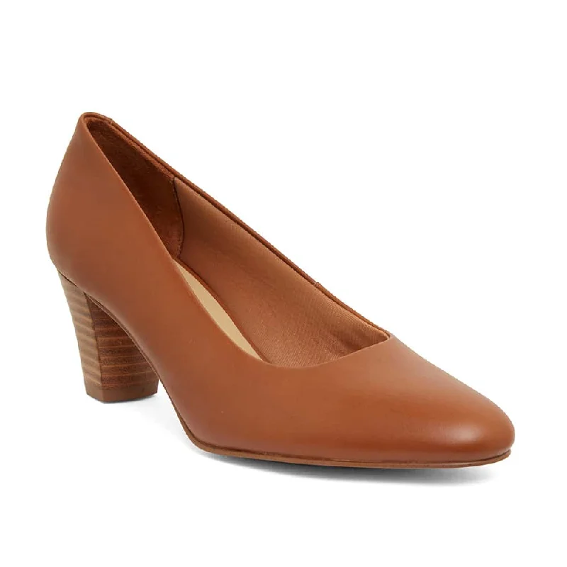 Marley Heel in Cognac Leather