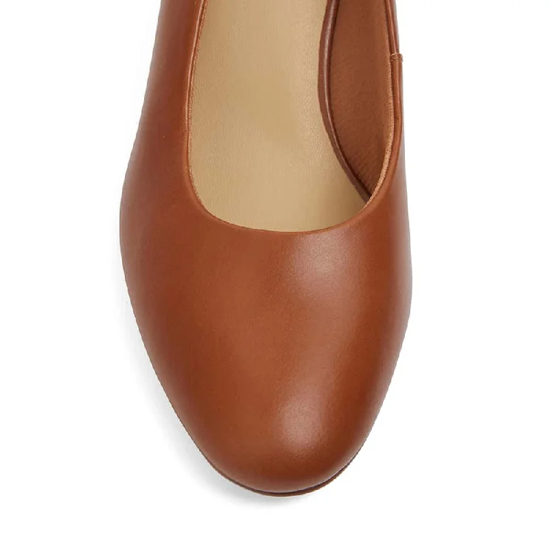 Marley Heel in Cognac Leather