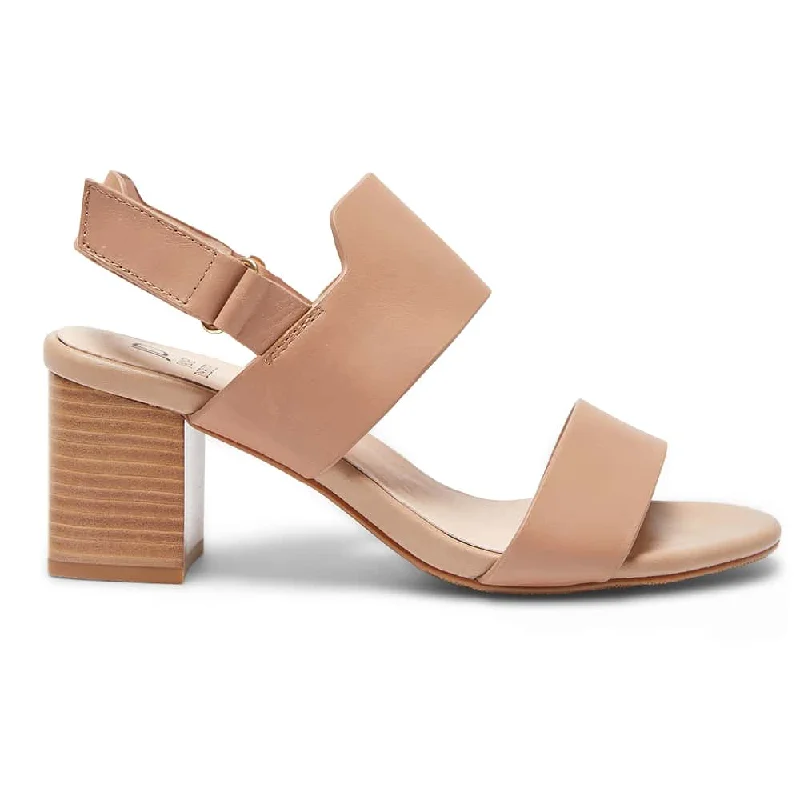 Nadia Heel in Nude Leather