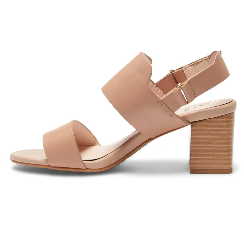 Nadia Heel in Nude Leather