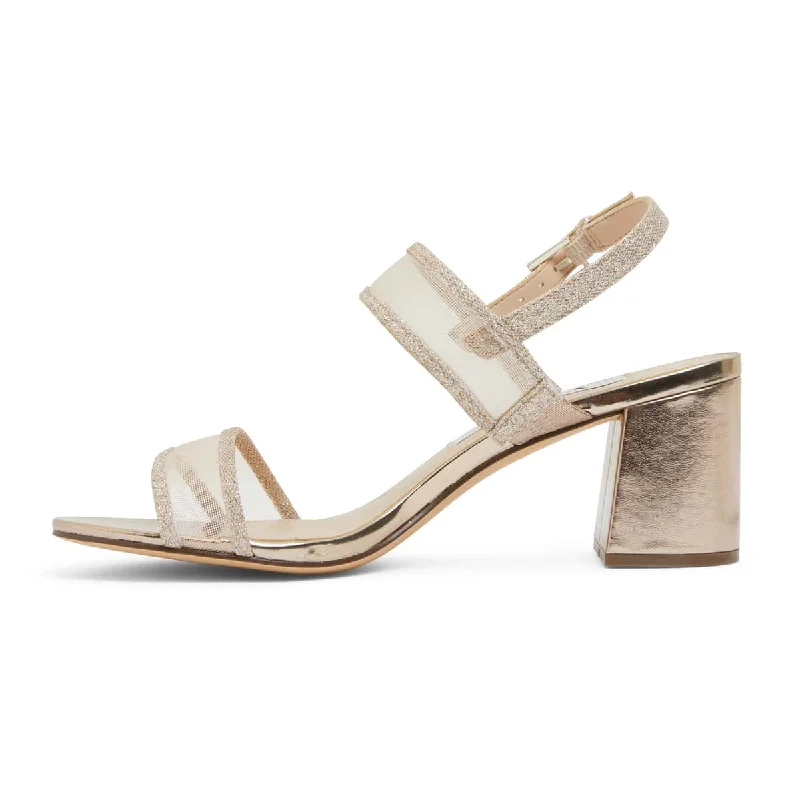 Nelley Heel in Gold Metallic Fabric