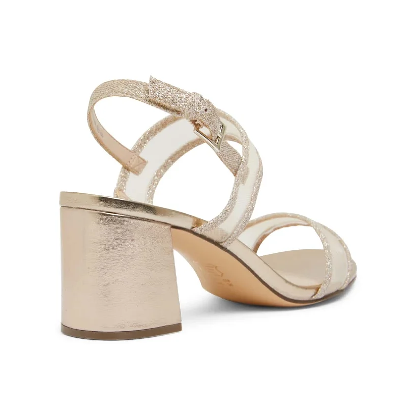 Nelley Heel in Gold Metallic Fabric