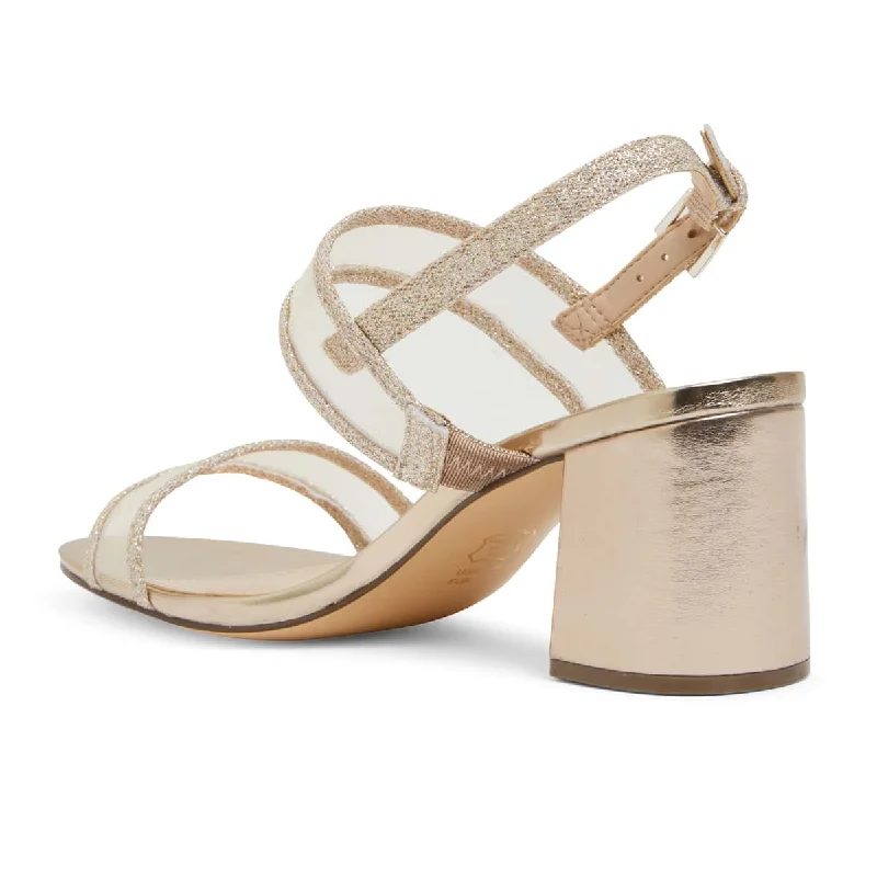 Nelley Heel in Gold Metallic Fabric