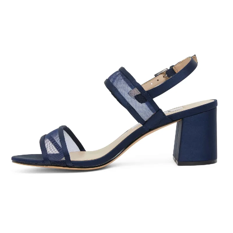 Nelley Heel in Navy Fabric