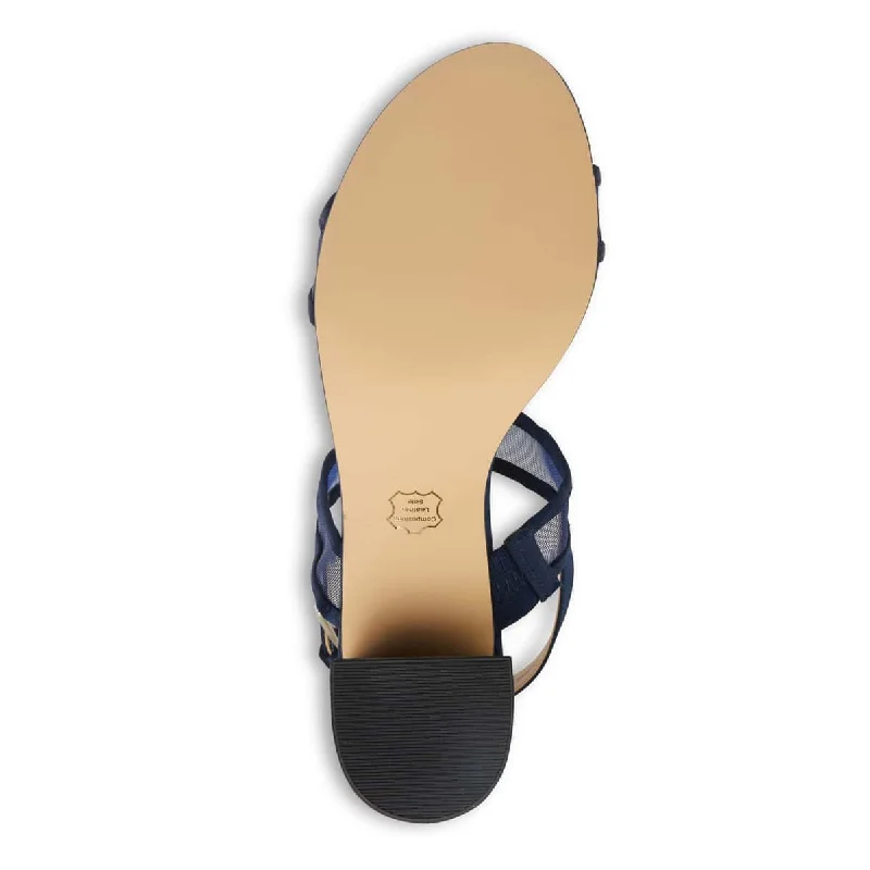 Nelley Heel in Navy Fabric