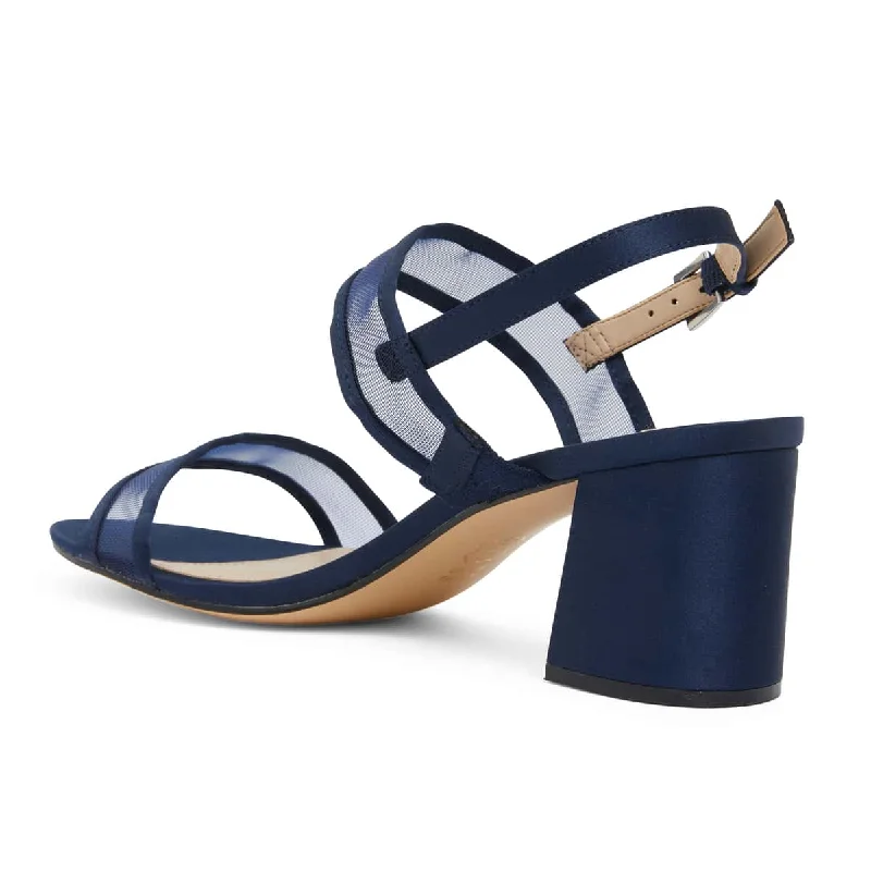 Nelley Heel in Navy Fabric