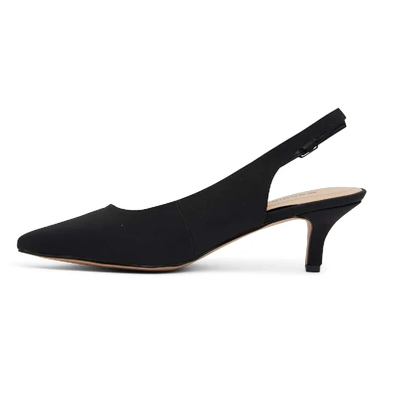 Nina Heel in Black Fabric