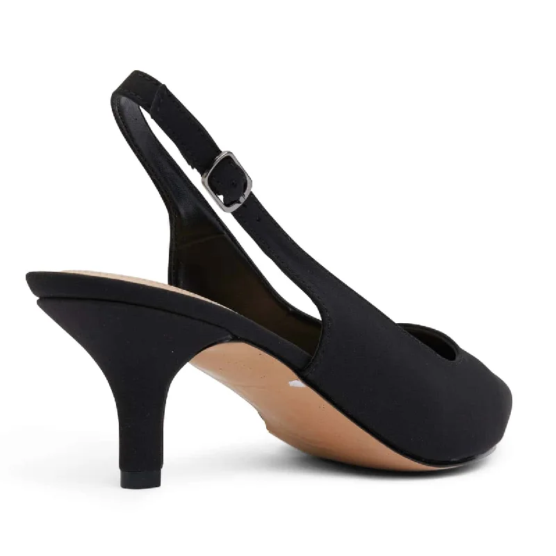 Nina Heel in Black Fabric