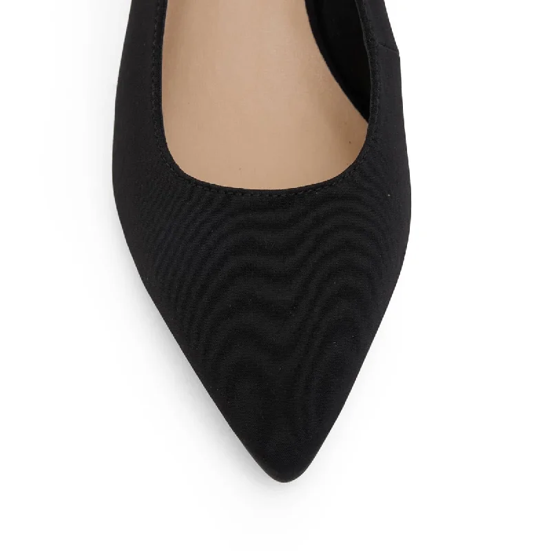 Nina Heel in Black Fabric