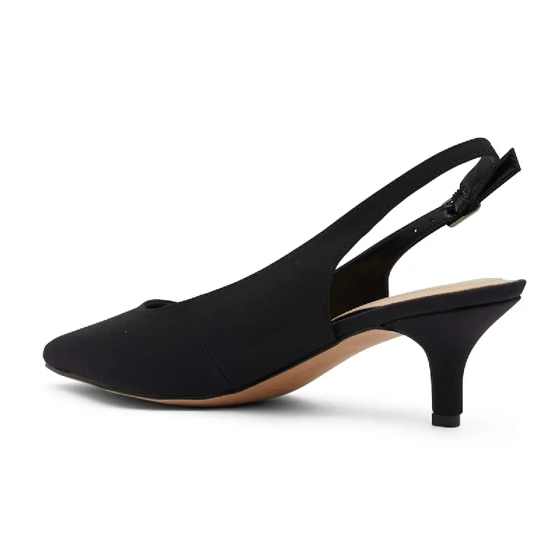 Nina Heel in Black Fabric