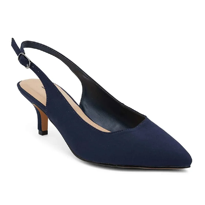 Nina Heel in Navy Fabric