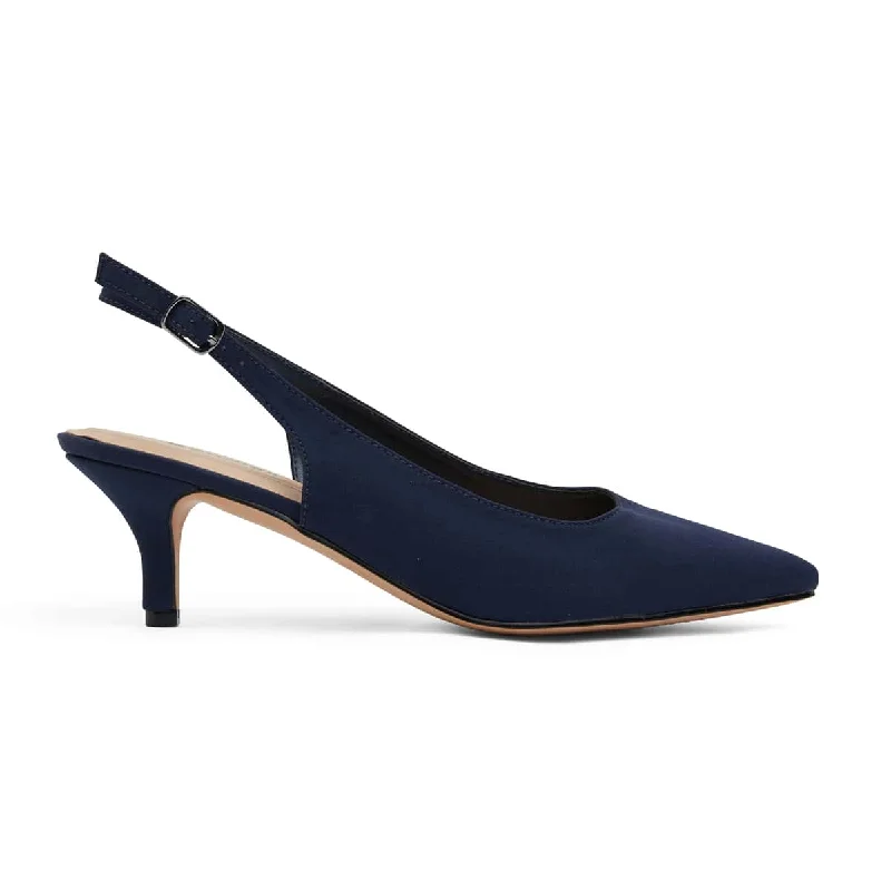 Nina Heel in Navy Fabric