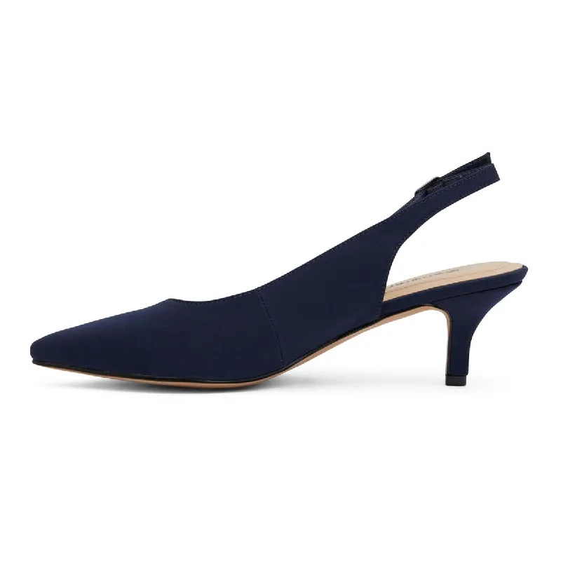 Nina Heel in Navy Fabric