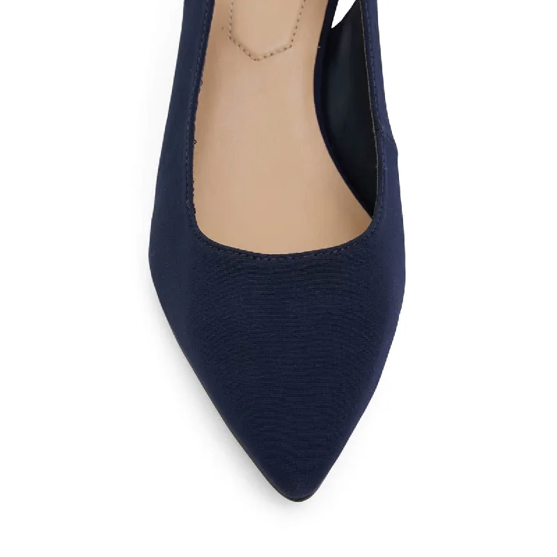 Nina Heel in Navy Fabric