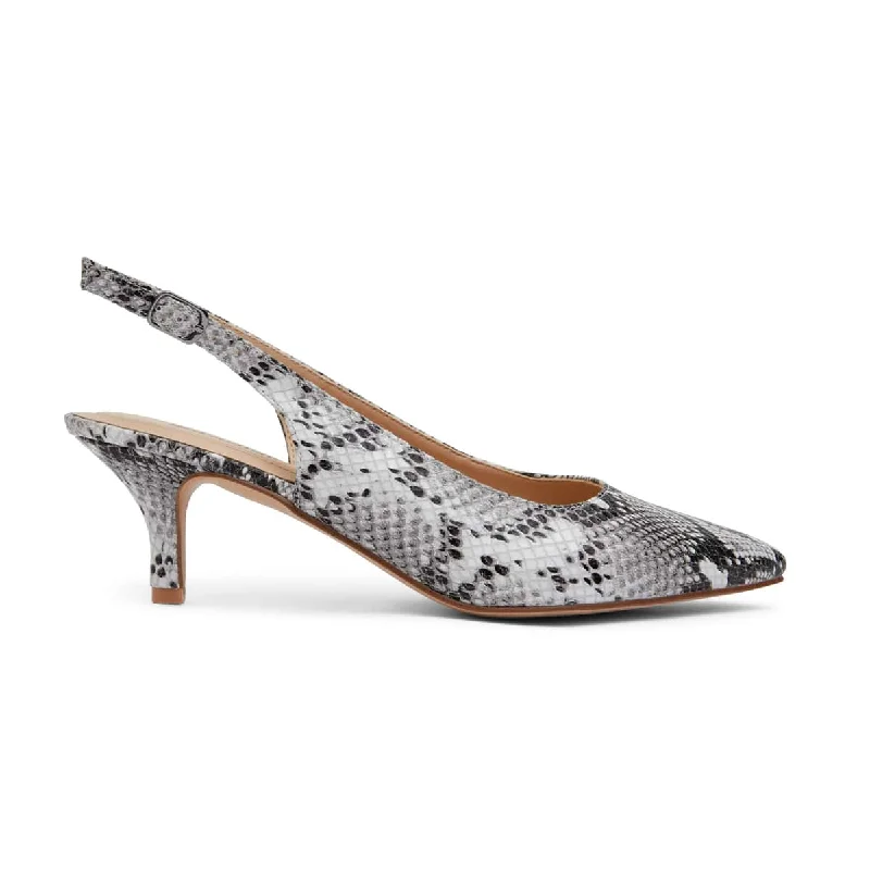 Nina Heel in Neutral Snake Leather