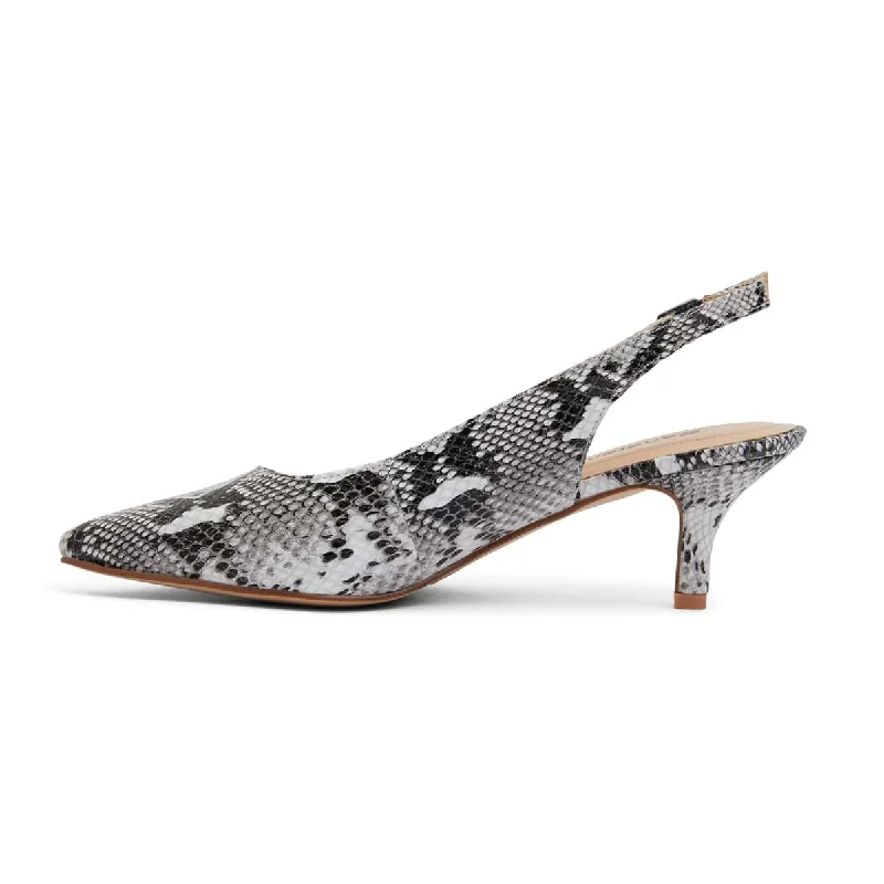 Nina Heel in Neutral Snake Leather