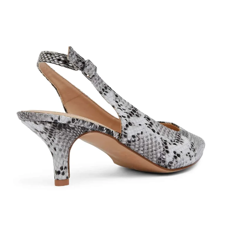 Nina Heel in Neutral Snake Leather