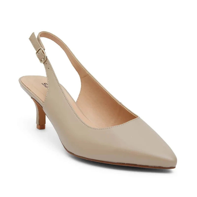 Nina Heel in Nude Leather