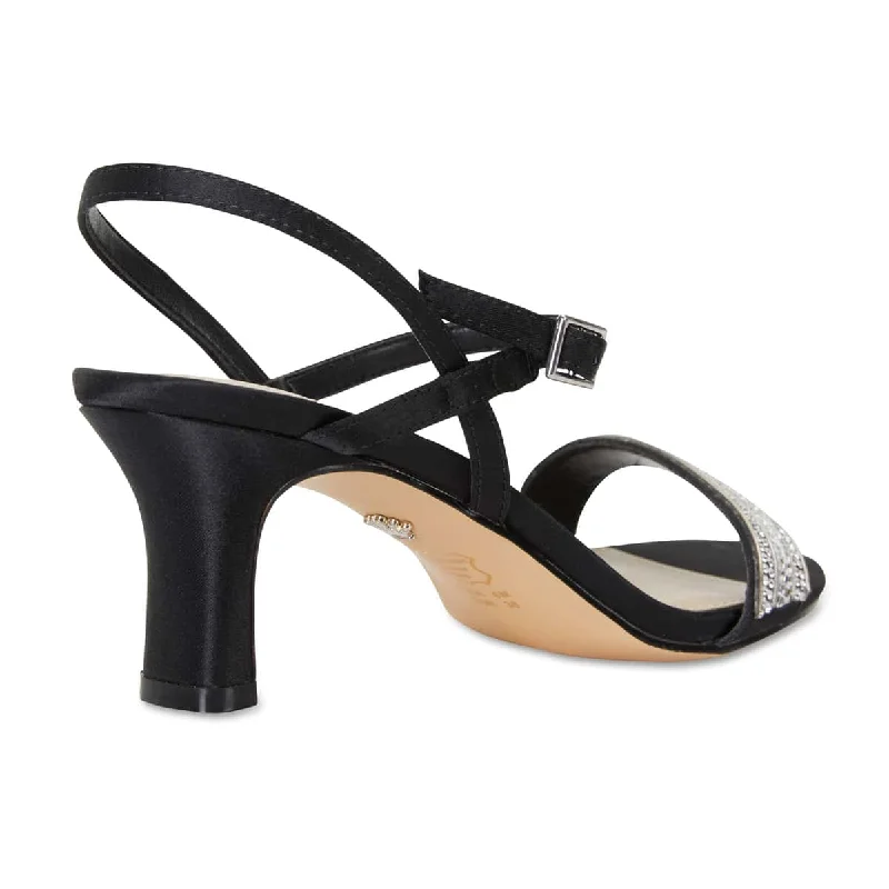 Noela Heel in Black Satin