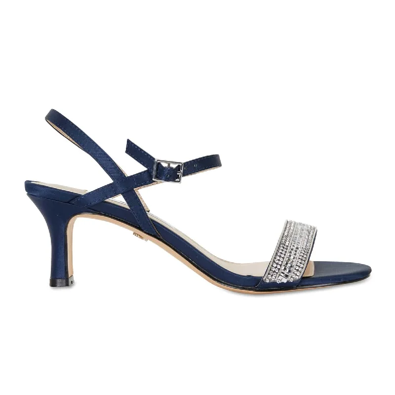 Noela Heel in Navy Satin