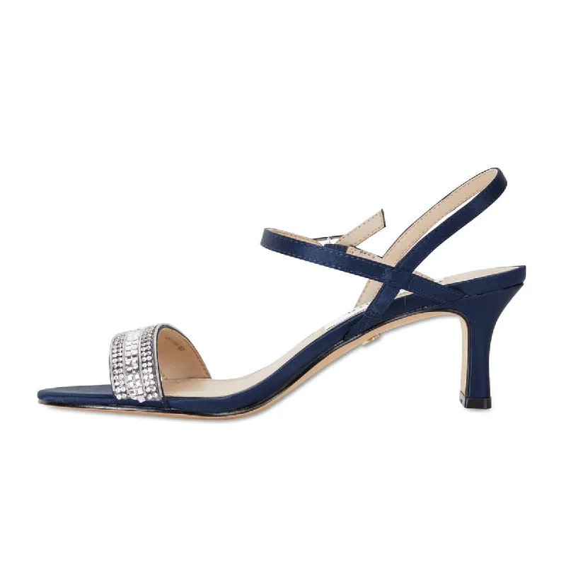 Noela Heel in Navy Satin