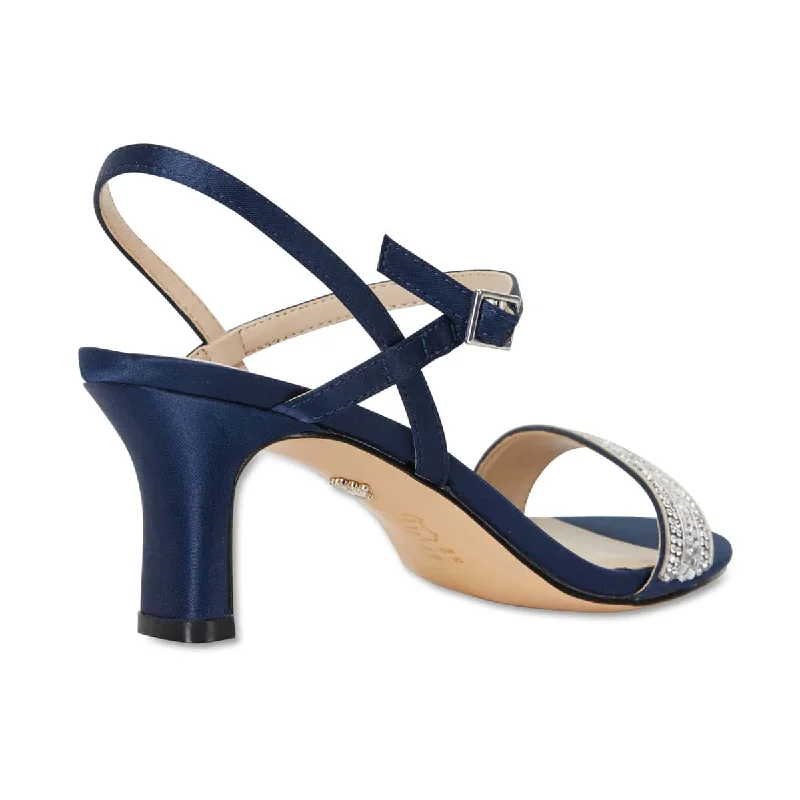 Noela Heel in Navy Satin