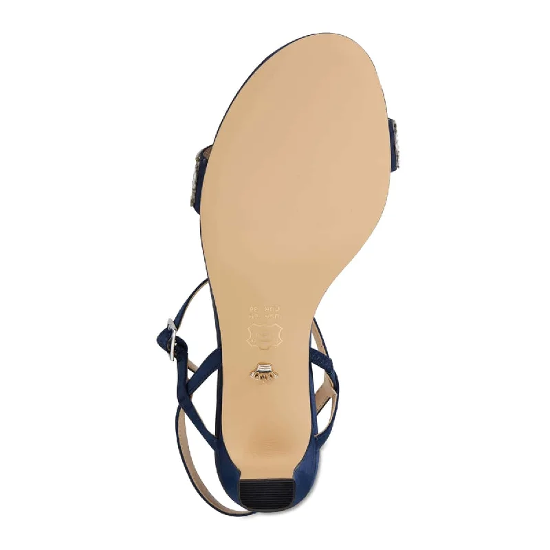 Noela Heel in Navy Satin