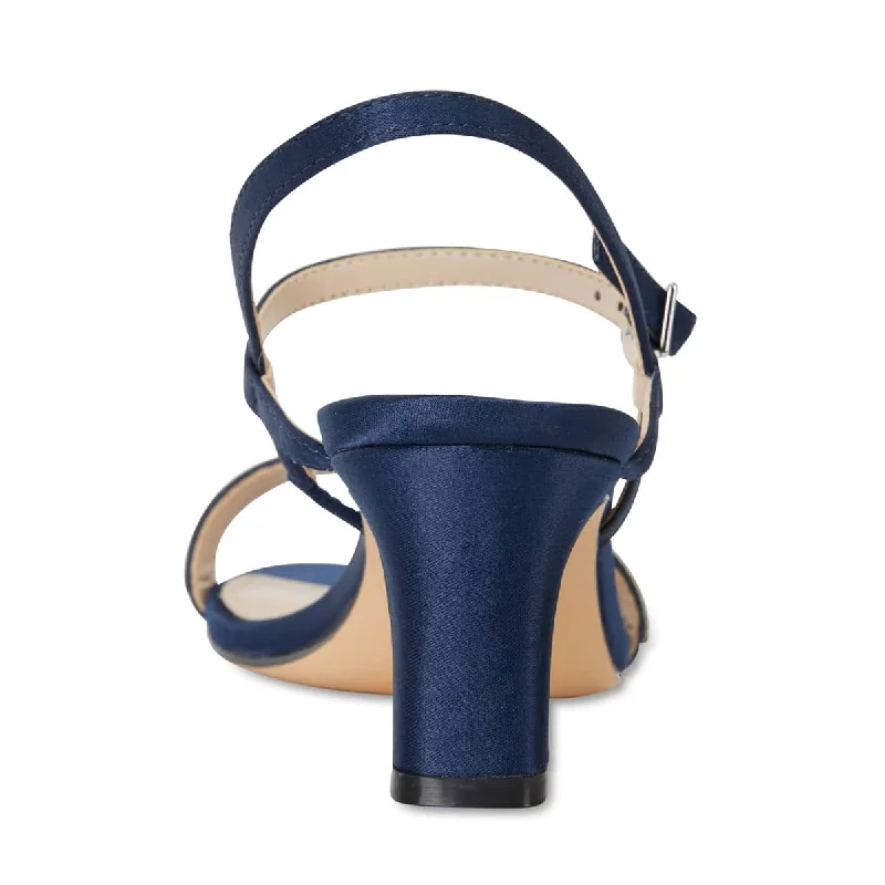 Noela Heel in Navy Satin