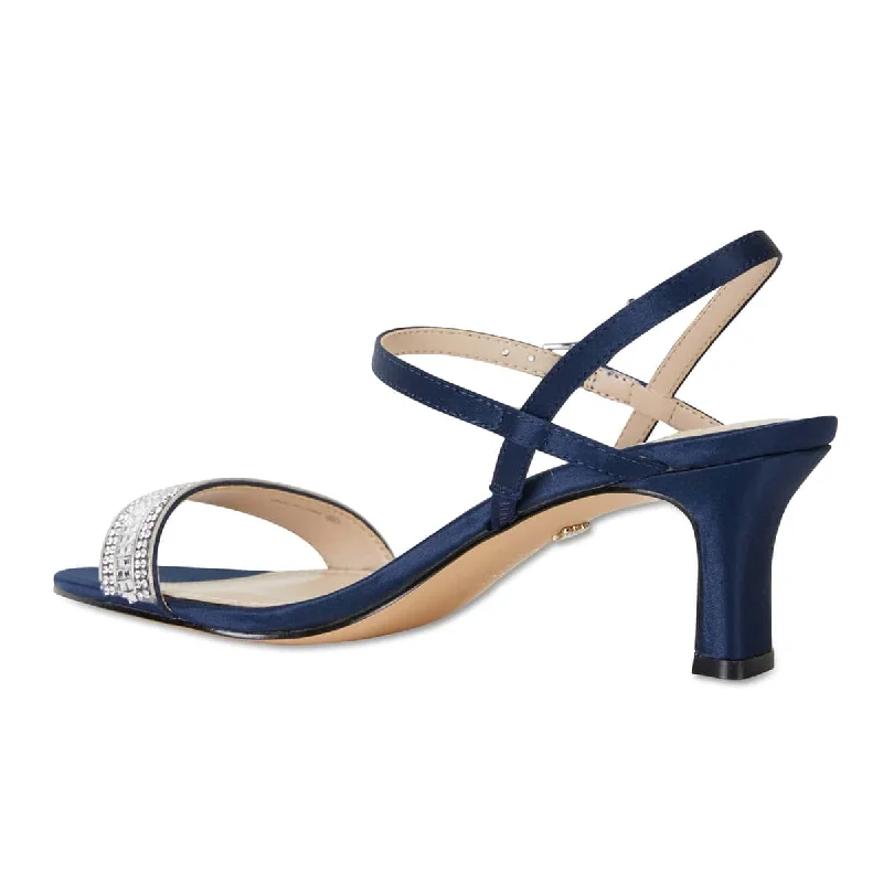 Noela Heel in Navy Satin