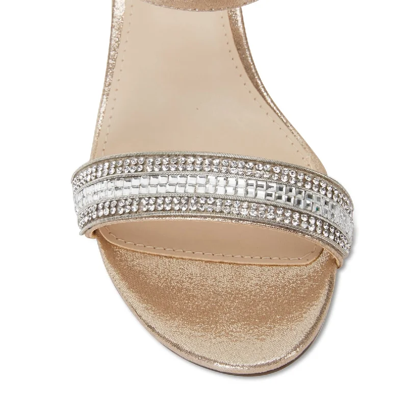 Noela Heel in Taupe Satin