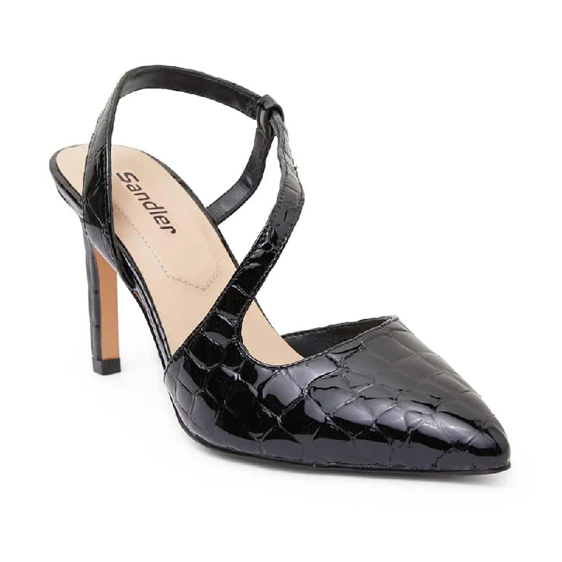 Odessa Heel in Black Patent