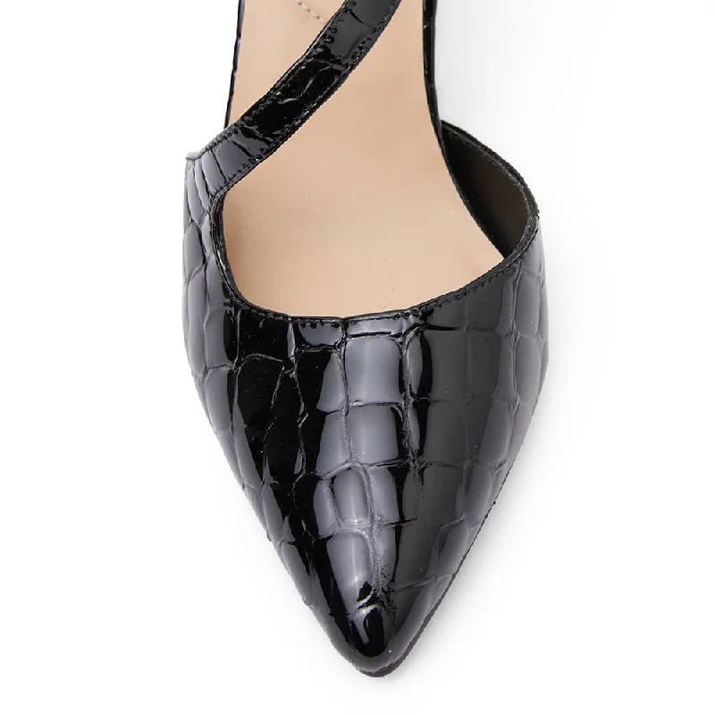 Odessa Heel in Black Patent