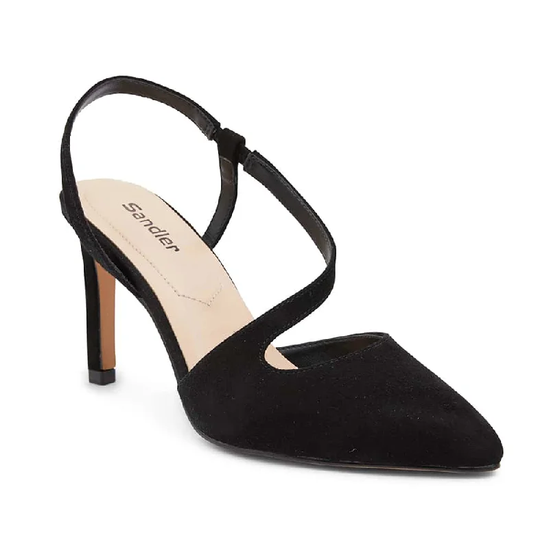 Odessa Heel in Black Suede