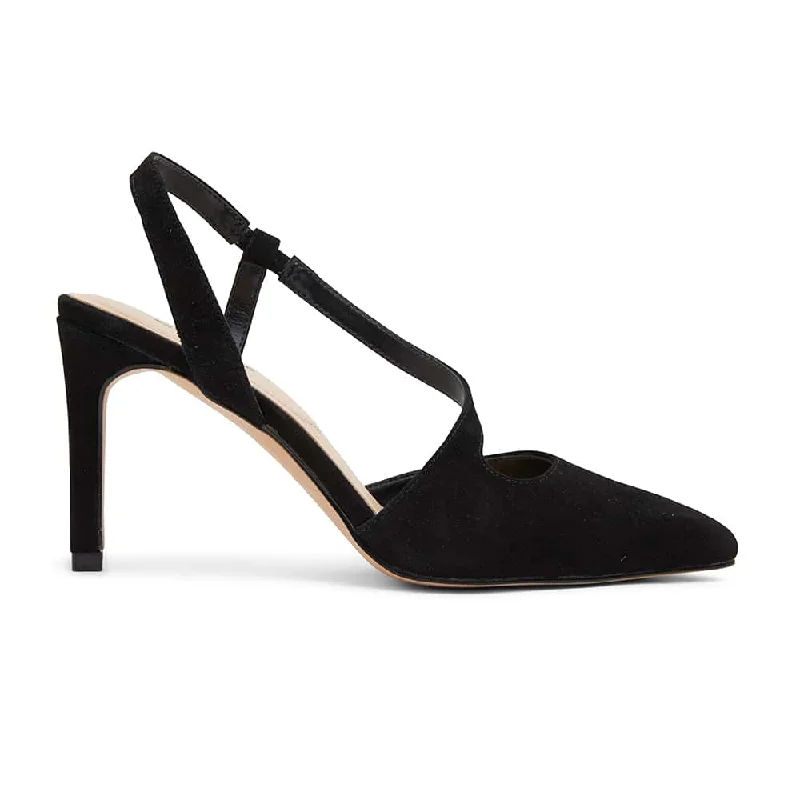 Odessa Heel in Black Suede