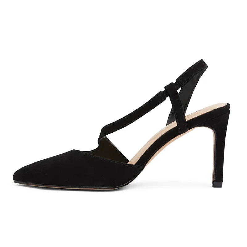 Odessa Heel in Black Suede