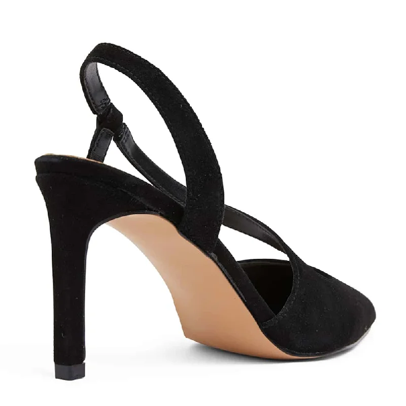 Odessa Heel in Black Suede