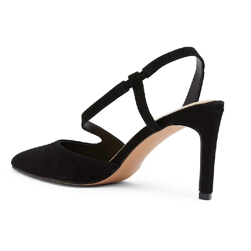 Odessa Heel in Black Suede