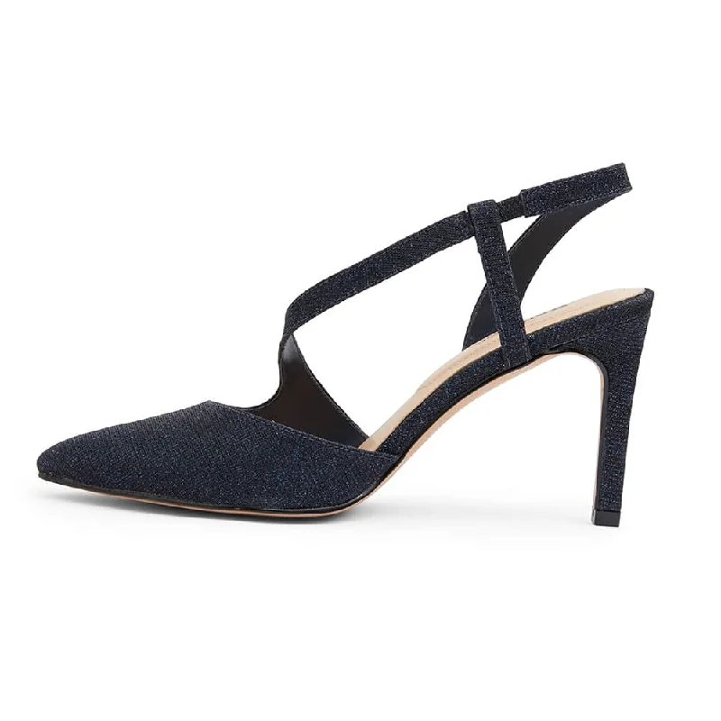 Odessa Heel in Navy Sparkle