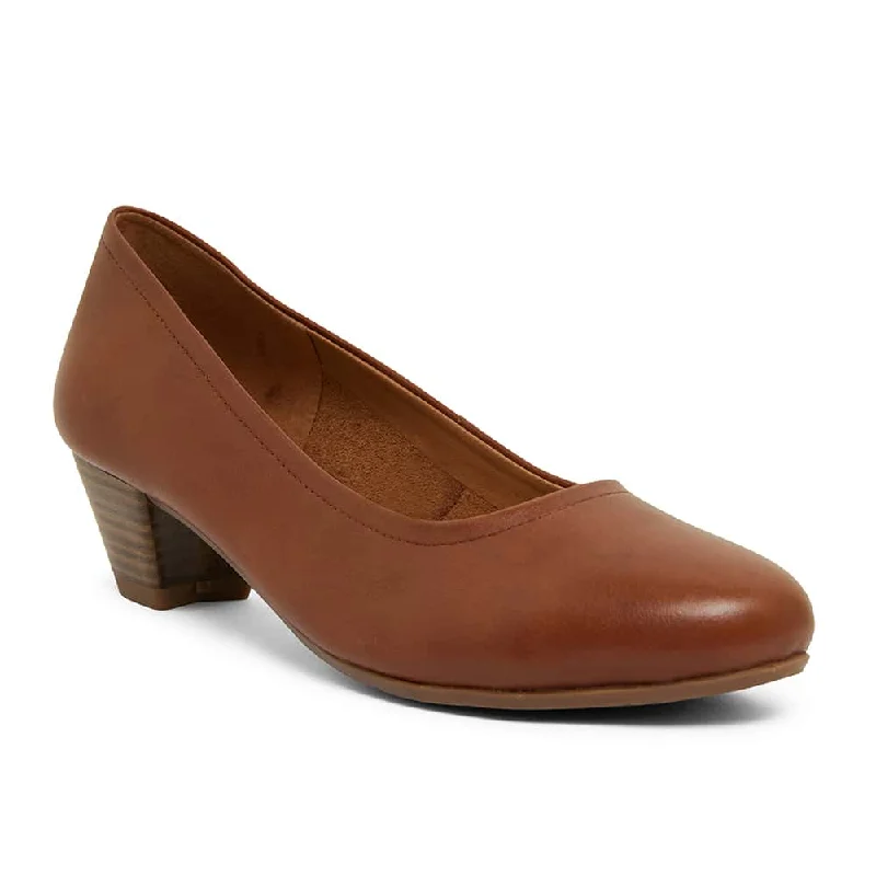 Ollie Heel in Cognac Leather