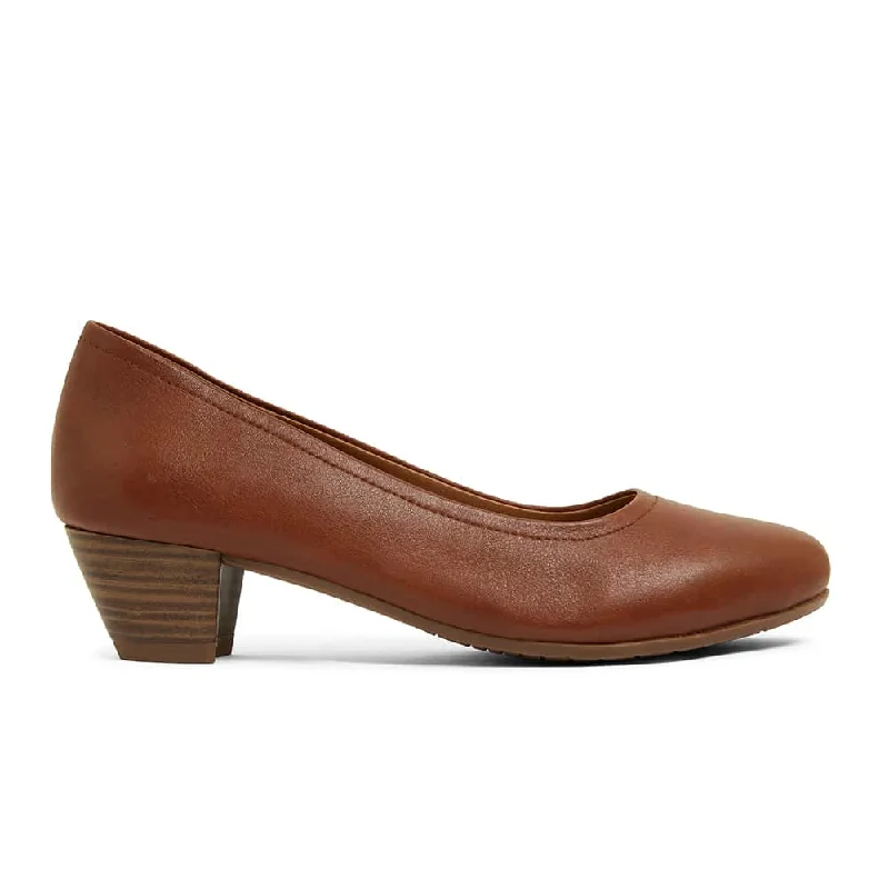 Ollie Heel in Cognac Leather