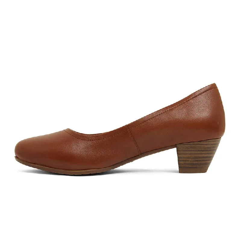 Ollie Heel in Cognac Leather