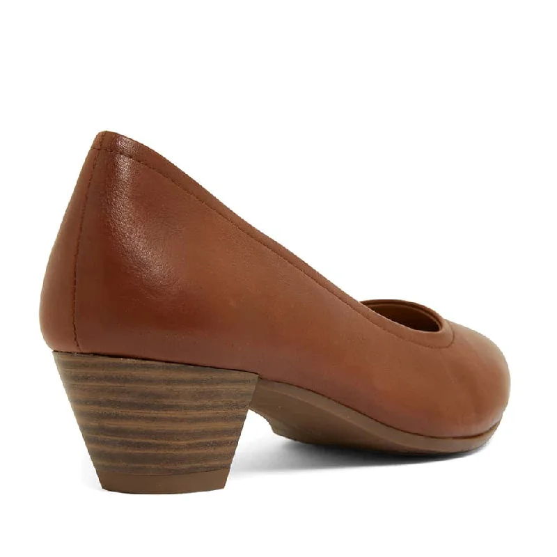 Ollie Heel in Cognac Leather