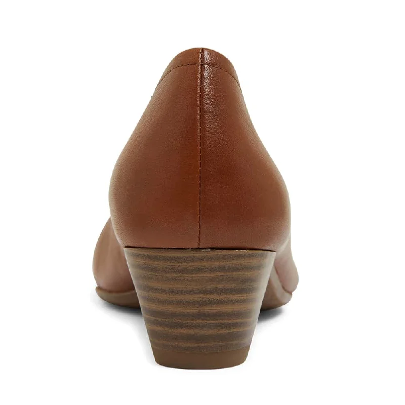 Ollie Heel in Cognac Leather