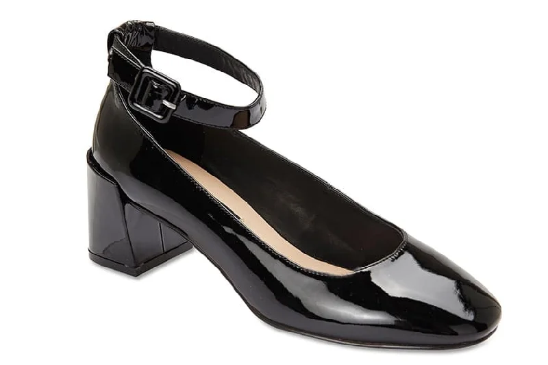 Ophelia Heel in Black Patent