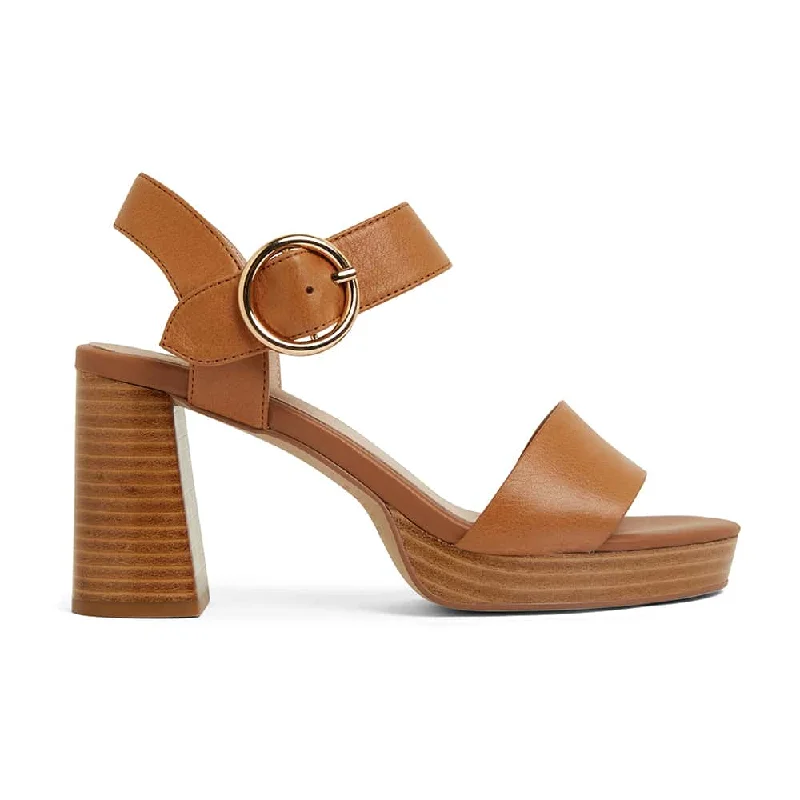 Petra Heel in Tan Leather